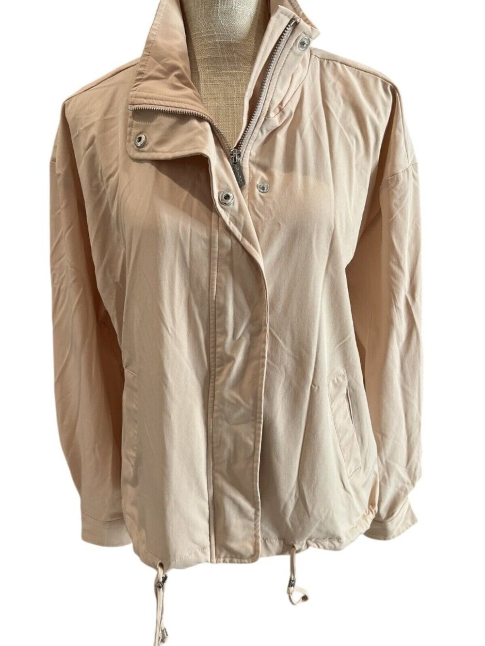 Calvin Klein Womens Beige Zip-Up Lightweight Jacket Xl